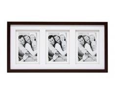Deknudt Frames S65KQ3 Cadre Photo Double Passe-Partout pour 3 Photos Bois Brun 13 x 18 cm