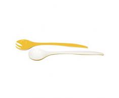 Zak Designs 1752-0426 Couverts à Salade, mélamine, Jaune/Blanc, 32 cm