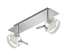 Briloner Leuchten 2807-028 Plafonnier à LED, Métal, 5 W, Tons argentés