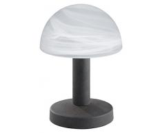 Trio-Leuchten 599000124 Lampe de table/bureau avec fonction tactile 1 x E14 / 40 W / 21 cm MÃ©tal vieilli / Verre dalbÃ¢tre blanc