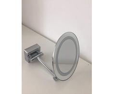 Lux-aqua Miroir grossissant Rond avec Ã©clairage LED et 3Â Positions de grossissement