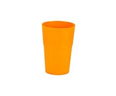 Mojito Design Box Verres à Cocktail, Plastique, Orange Fluo 0.5 litres, 3 pièces