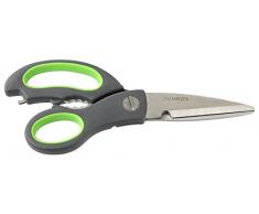 Fackelmann 48152 Ciseaux de Cuisine Nirosta-Praktika avec decapsuleur 23cm Gris/Vert/Argent, Acier Inoxydable, 23 x 9,5 x 1,3 cm