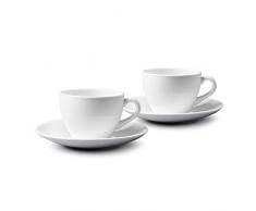 WM TSET57 Bartleet & â¿Sons 1750 Lot de 2 tasses Ã cafÃ© et soucoupes en porcelaine Blanc 225 ml