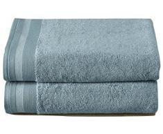 De Witte Lietaer 201213 Contessa Luxe Lot de 2 Draps de Douche Coton Ice Blue 70 x 140 cm