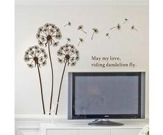 WALPLUS Autocollant Mural Pissenlit dans la Wind II Amovible Art Décalques Vinyle Maison Décoration DIY Vivant Chambre Bureau Papier Peint denfants Cadeau, Multicolore
