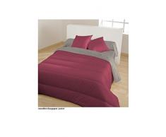 Bleu Câlin RM40H140B1 Linge de Lit, Microfibre/Polyester, Bourgogne/Poivre, 140x200 cm