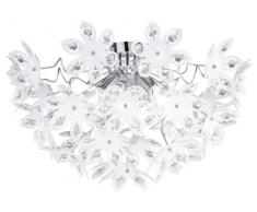 Reality|Trio plafonnier Lampe, métal chromé/Fleurs acryliques, Ã=50cm