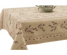 Le linge de Jules Nappe Anti-Taches Olivette Beige - Taille : Rectangle 150x350 cm