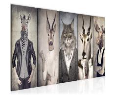 Tableau decoration murale Abstrait 200 x 80 cm - XXL Impression sur Toile Salon Appartment 5 Parties - prêt à accrocher - 018355a