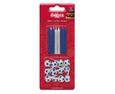 Football 345315 12 Bougies Bâtonnets, Cire, Bleu, 1 x 1 x 7 cm