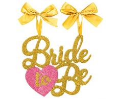 amscan Accessoire de Mariage et dÃ©coration Ã©lÃ©gante Bride-to-be Chaise Sign Paillettes dorÃ©es