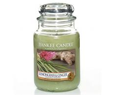 Yankee Candle 1507704E 623g Bougie Parfumee Grande Jarre Citronnelle et gingembre, Combinaison, Vert