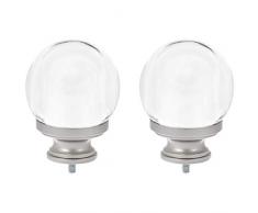 AmazonBasics Embouts pour tringle Ã rideaux Boule en acrylique transparent - Nickel