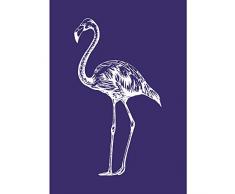 Rayher 45086000 Pochoir Flamingo, DIN A5, 1 pochoir adhÃ©sif et 1 spatule, idÃ©al pour imprimer de jolis motifs dÃ©coratifs sur divers supports, bleu