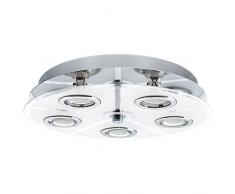 EGLO 30933 Plafonnier, Verre, GU10, Chrome, Transparent, Blanc