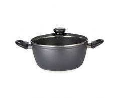 Zinel Marmite Anti-adhÃ©sif Marmite/Cocotte, en Fonte DALUMINIUM, Noir, Aluminium coulÃ©, Noir, 20 cm