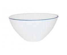 Canvas Home Ltd C37-BWL-MD-BL Lot de 4 bols en toile avec bord bleu Porcelaine Taille M