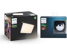 Philips Hue White Projecteur Extérieur WELCOME Aluminium Noir + Hue Détecteur de mouvement Extérieur Noir