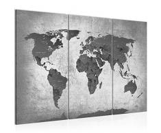 Tableau decoration murale Carte du monde 120 x 80 cm - XXL Impression sur Toile Salon Appartment 3 Parties - prÃªt Ã accrocher - 107631c