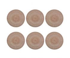 Zeller Lot de 6 Sets de Table Ronds en PVC Cuivré