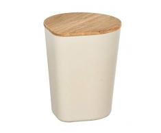 WENKO 54070100 Boîte de Rangement Derry 0,75 L, Capacité : 0,75 L, Fibre de Bambou, 10,5 x 13 x 12 cm, Crème