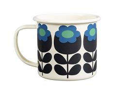 Orla Kiely OK587 Tasse en émail avec émeraude, vert/bleu-multicolore 400 ml