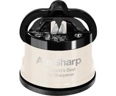ANYSHARP ASKSPROCREAM Pro Aiguiseur de Couteaux (MÃ©tal) avec Ventouse, CrÃ¨me, 6 x 6 x 6,4 cm