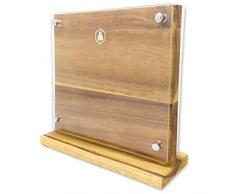 LAGUIOLE Bloc de Couteaux Empty Wooden & Glass Block-40268431-Acacia en Bois magnÃ©tique sans Couteaux, Bois vÃ©ritable/Verre, Marron, L
