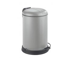 WENKO 22156100 Poubelle à Pédale Lagun Easy Close, 12 Litres, Acier Inoxydable, Gris, 28 x 43,5 x 33 cm