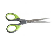 Fackelmann 48135 Ciseaux Universel Nirosta-Praktika avec softgrip 17cm Gris/Vert/Argent, Acier Inoxydable, 17 x 6,5 x 1 cm
