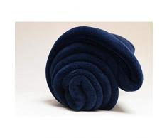 Soleil dOcre Couverture Extra Douce, Polyester, Bleu, 240x220 cm