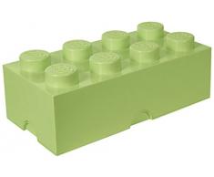 Brique de rangement LEGO 8 plots, Boîte de rangement empilable, 12 l, Vert jaunâtre