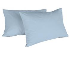 Italian Bed Linen Max Color Couple De Taies D’Oreiller, 100 % Coton, Bleu Clair, 52x82cm