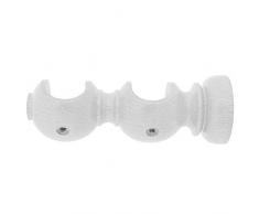 Riel Chyc 5430766Â Support en Bois pour Double Tringle Ã Rideaux, Ouvert, 20Â x 118Â mm Blanc