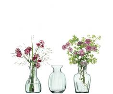 LSA International Mini Vase 11 cm MIA Trio, Transparent décoré (Lot de 3)