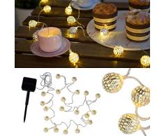 Pauleen 48074 Sunshine Glamour Guirlande Solaire dextÃ©rieur, Style marocain, Argent-pour balcons ou Jardins, MÃ©tal, 0.02 W