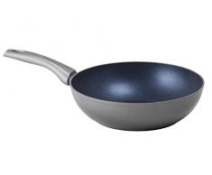 Bialetti Y0D6SP0280 Poêle de Wok, Aluminium, Argent, 28 cm