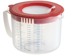 Dr Oetker 1803 Bol doseur et mélangeur 2,2l, Plastique, Rouge, Transparent