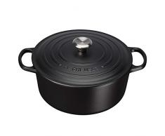 Le Creuset, Cocotte Signature en Fonte Ãmaillée avec Couvercle, à 30cm, Ronde, Compatible avec Toutes Sources de Chaleur (Induction Incluse), Capacité : 8.4 L, 7.165 kg, Noir