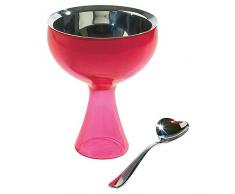 Alessi Ammi01s F Big Love Set ComposÃ© de Une Coupe Ã Glace en Acier Inoxydable 18/10 et RÃ©sine Thermoplastique, Fuchsia et Une Cuiller Ã Glace en Acier Inoxydable 18/10 Brillant