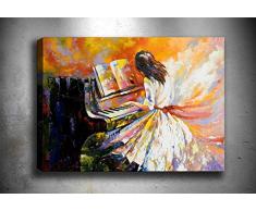 Bonamaison Peinture sur toile, multicolore, 30 x 40 cm - Conçu et fabriqué en Turquie