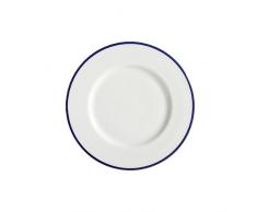 Fairmont and Main Lot de 4 Assiettes Plates Ã Dessert en Porcelaine vitrifiÃ©e Bleu Cobalt/Blanc 21Â cm