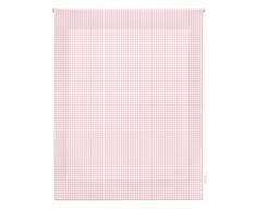 Blindecor Store Enrouleur Vichy, Tissu, Rose, 120 x 250 cm