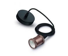 Philips Vintage Suspension avec douille E27 en or rose Lampe LED, verre, 40 W