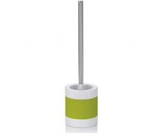 Kela 22563 Laletta Set de Porte -Brosse WC CÃ©ramique Blanc/Vert 14,5 x 14,5 x 32,5 cm