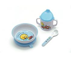 Zak Designs 6704-3380 Smiley Set 3pcs : Bol Ã Ventouse, mug & cuillÃ¨re-Baby Bleu, Autre, 45x35x25 cm