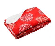 Lovely Casa Darla Plaid, Polyester, Rouge, 150 x 130 cm