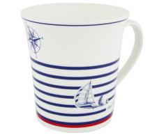 Générique 3000 Mug Régate, Céramique, Bleu/Blanc/Rouge, 9,5 x 12,5 x 10 cm