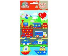 Toga SFZ26 VÃ©hicules de transports Planche de sticker Felt/Feutrine Multicolore 9,5 x 18,5 x 0,2 cm